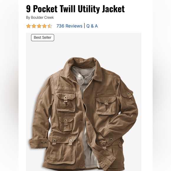 Men’s utility Jacket, Boulder Creek, 9 pocket 7XTall, Maple Brown - Picture 1 of 2